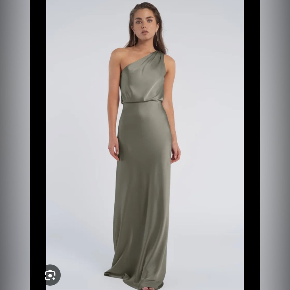 Olive green bridesmaids dress